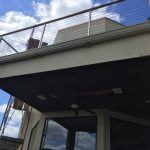 seamless gutters installed on a patio