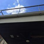 gutters installed on a patio